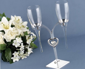 Raindrop Flutes & Silver-Plated Holder ~Engraving Avail