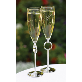 With This Ring Toasting Flutes ~ Engraving Optional
