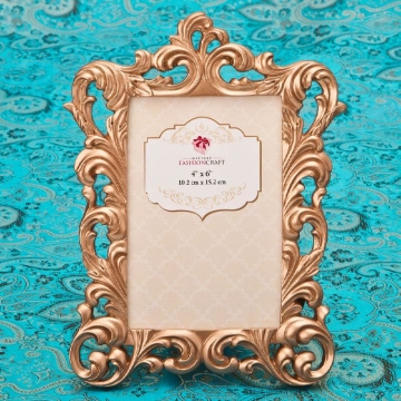 Magnificent Rose Gold Baroque 4" X 6" Frame