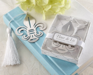 Fleur De Lis Metal Bookmark & Elegant Silk Tassel Giftboxed