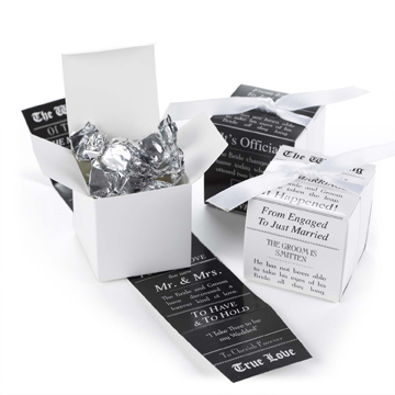 Reversible Announcement Wrap Favor Boxes SET/25 ~ Black & White