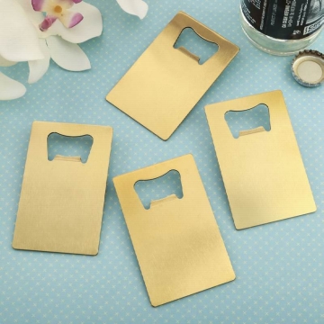 Perfectly Plain Brushed Gold Credit Card Opener