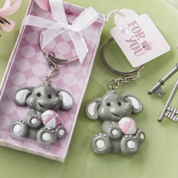 Adorable Baby Elephant Design Key Chain ~ Pink
