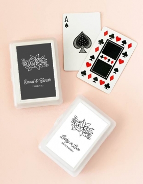 Floral Silhouette Personalized Playing Cards