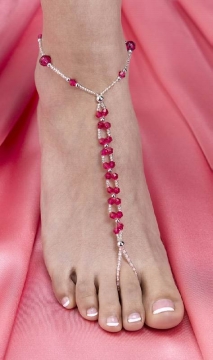 Bead Foot Jewerlry SET/2 ~ Hot Pink