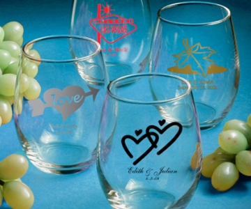 Stemless Wine Glass 9oz ~ Screened **Assorted Designs!