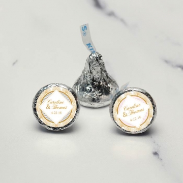 Pers. Art Deco Hershey's Kisses 100Pcs. ~ Silver or Gold