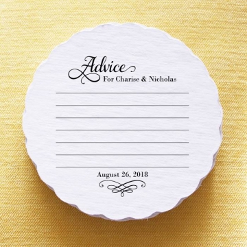 Personalized Advice Bride & Groom Scalloped Coasters SET/25