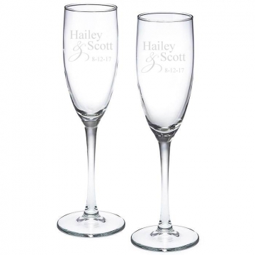 Personalized Mr. & Mrs. Ampersand Toasting Flutes