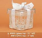 Square Candle Gift Box Silver Bow #5813
