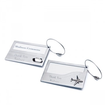 Stainless Iron Luggage Tags Set (2 tags) ~Engraving Avail.