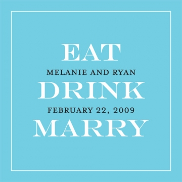 Eat, Drink, Marry Favor/Place Cards (Set/20) ~ Personalized & In 16 Colors!
