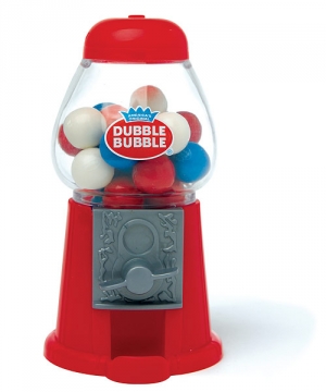 Classic Gumball Filled Machine in Traditional Red