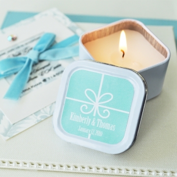 Square Gift Box  Personalized Candle Tin