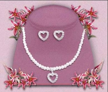 Flowergirl Heart Necklace & Earring Set ~Choice of