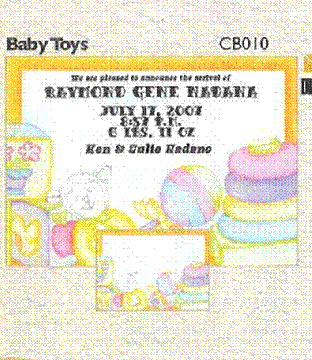 Invitation: Baby Toys ~ Blank or Personalized