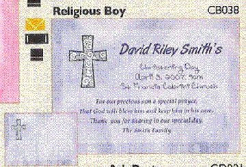 Invitation:  Religious Boy ~ Blank or Personalized