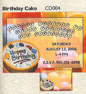 Invitation: Birthday Cake ~ Blank or Personalized