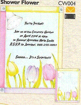 Invitation:  Shower Flower ~ Blank or Personalized