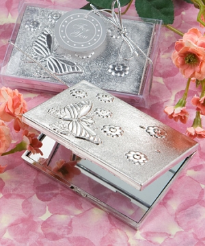 "Elegant Reflections"  Compact Mirror Giftboxed ~ Butterfly Design