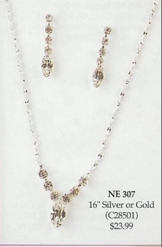 Rhinestone Necklace & Earring Set #307