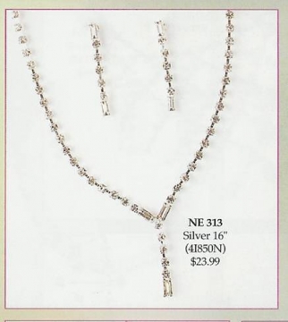 Rhinestone Necklace & Earring Set #313