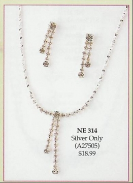 Rhinestone Necklace & Earring Set #314