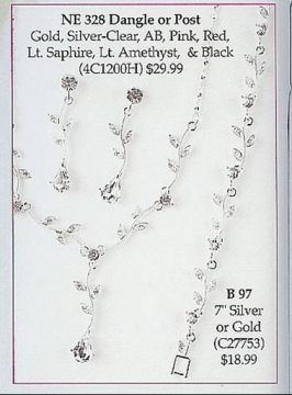 Rhinestone Necklace & Earring Set #328
