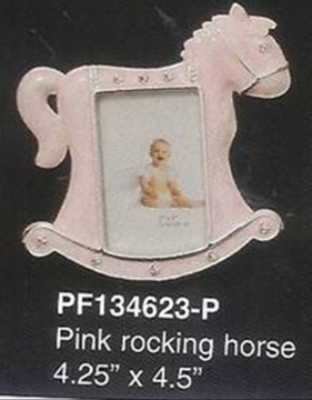 Pink Rocking Horse Metal Frames 2" x 3" ~CASE/12 Frames