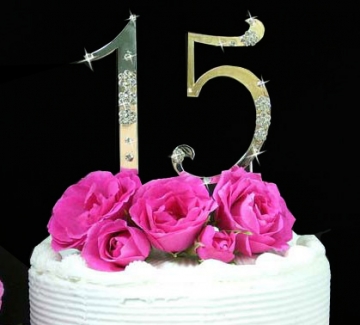 Sweet 15 or 16 Cake Jewelry Cake Topper (Choice of Finish)