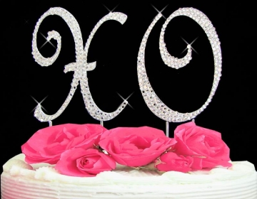 "XO" Hugs & Kisses Cake Topper (Size Choice) ~ Cake Jewelry
