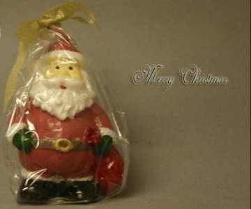 Porcelain Christmas Santa Figurine in Gift Bag {SET/12}
