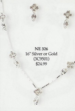 Rhinestone Earring & Necklace Set #326