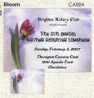 Invitation:  Bloom ~ Blank or Personalized