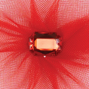 Red Tulle Flower Decoration (SET/5)