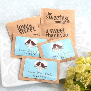 Personalized Wedding Natural Raw Sugar Packets/100