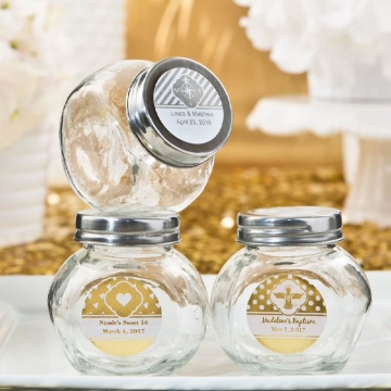 Personal. Metallics Collection Glass Candy Jar & Silver Screw Top