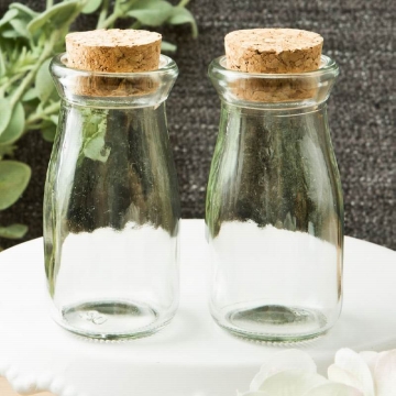Perfectly Plain Collection Vintage Glass Milk Bottle + Cork Top