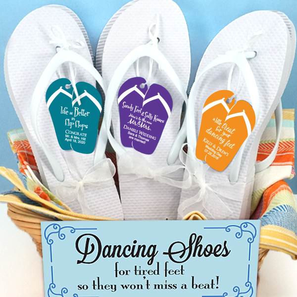 Favors with Flair!: Wedding Flip Flops SET/16 Prs. White or Black