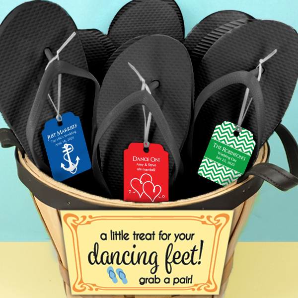 Favors with Flair!: Wedding Flip Flops SET/16 Prs. White or Black +  Personalized