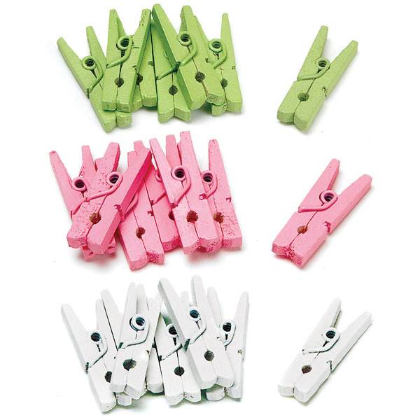 Favors with Flair!: Mini Wooden Clothesline Clips BAG/24 ~ Color Choice!