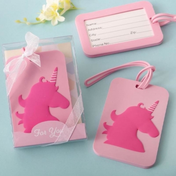 Pink Unicorn Design Luggage Tag Gift Boxed