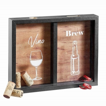 Wine Cork & Beer Cap Holder Shadow Box Frame