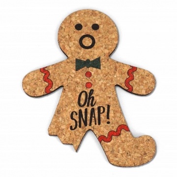Oh Snap! Gingerbread Man Cork Coasters SET/4