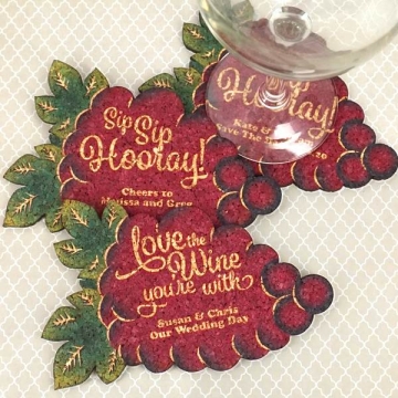 Personalized Wine Grapes-Shaped Cork Coaster