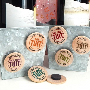 "Got A Round TUIT" Pers. Wooden Nickel Magnet