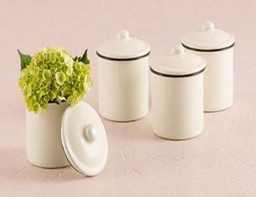 French Provencial Mini Decorative Canister + Lid SET/4