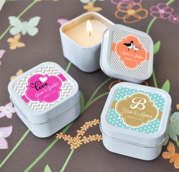 Square Personalized Theme Candle Tin