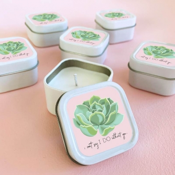 Can't Say I DO Succulent Candles SET/12