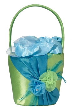 Blue & Green Flower Basket